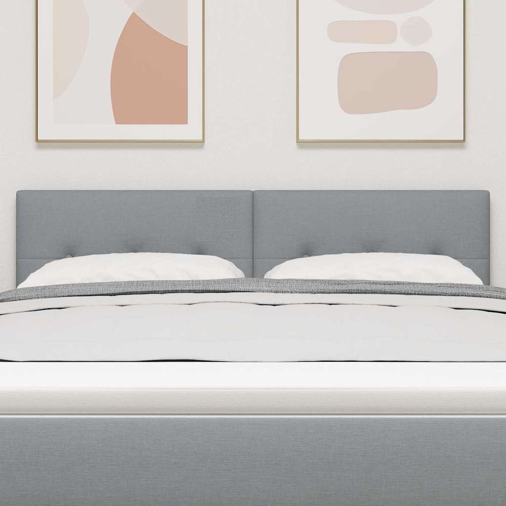 vidaXL Κεφαλάρι με κεφαλάρι Ανοιχτό γκρι 144 cm Τεχνητό Δέρμα