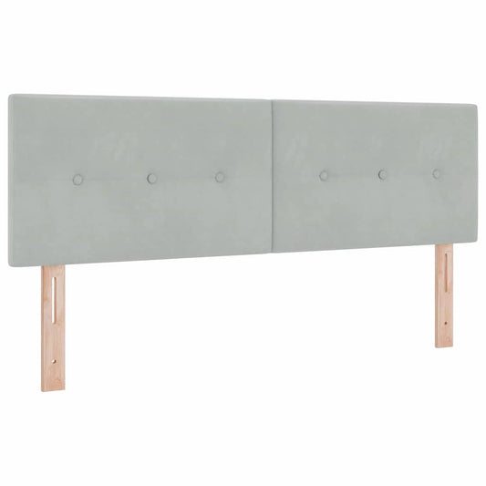 vidaXL Κεφαλάρι με κεφαλάρι Ανοιχτό γκρι 144 cm Τεχνητό Δέρμα