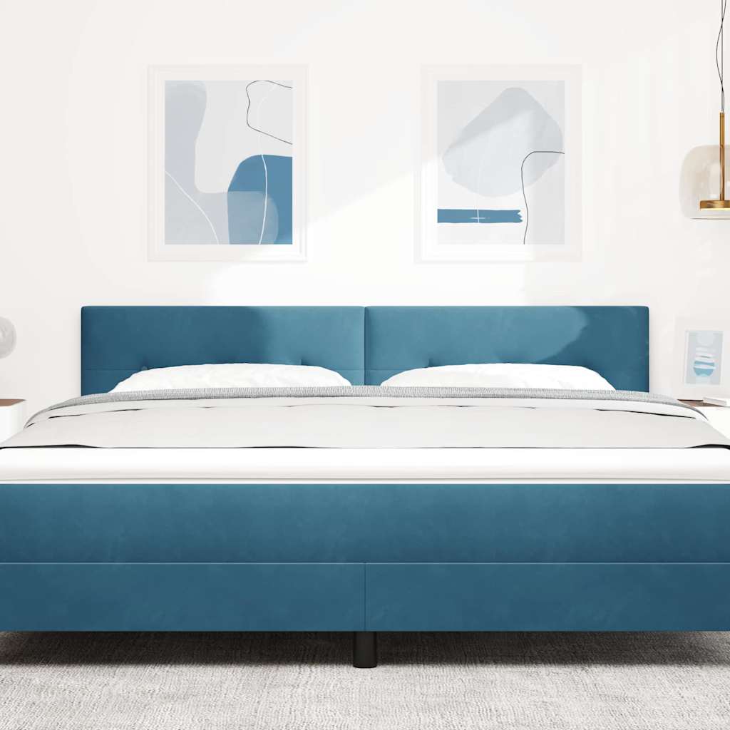 vidaXL Κεφαλάρι με κεφαλάρι Σκούρο Μπλε 180 cm Τεχνητό Δέρμα