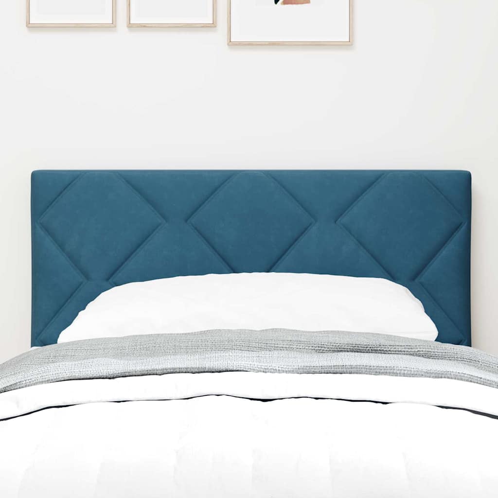 vidaXL Κεφαλάρι Επιτοίχιο Γεωμετρικό Σκούρο Μπλε 80 cm Βελούδο