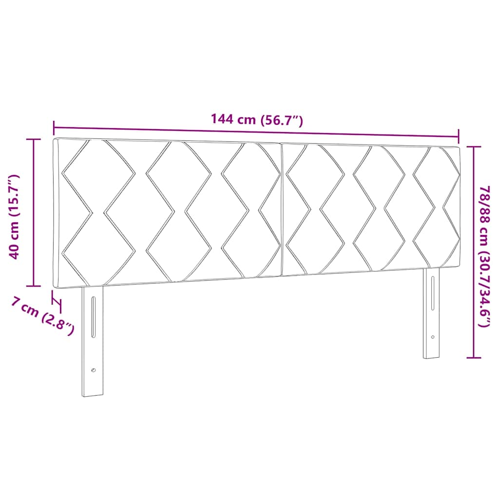 vidaXL Υφασμάτινο Κεφαλάρι Γεωμετρικό Σκούρο Γκρι 144 cm ύφασμα