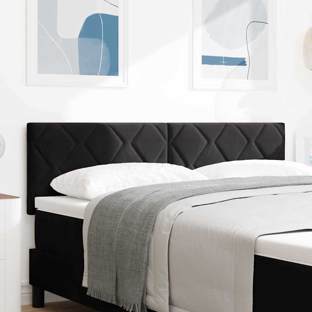 vidaXL Κεφαλάρι Μαύρο 144 cm Βελούδο