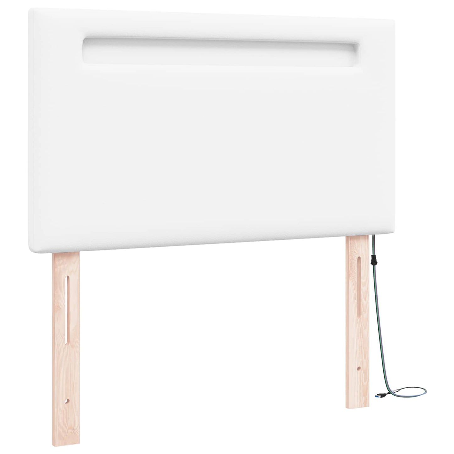 vidaXL LED κεφαλάρι Λευκό 90 cm Τεχνητό Δέρμα