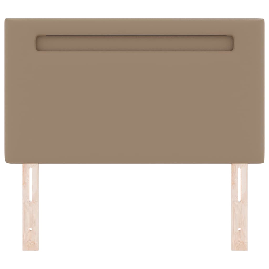 vidaXL Κεφαλάρι με φώτα λωρίδας LED Επιτοίχιο Καπουτσίνο 90 cm PVC