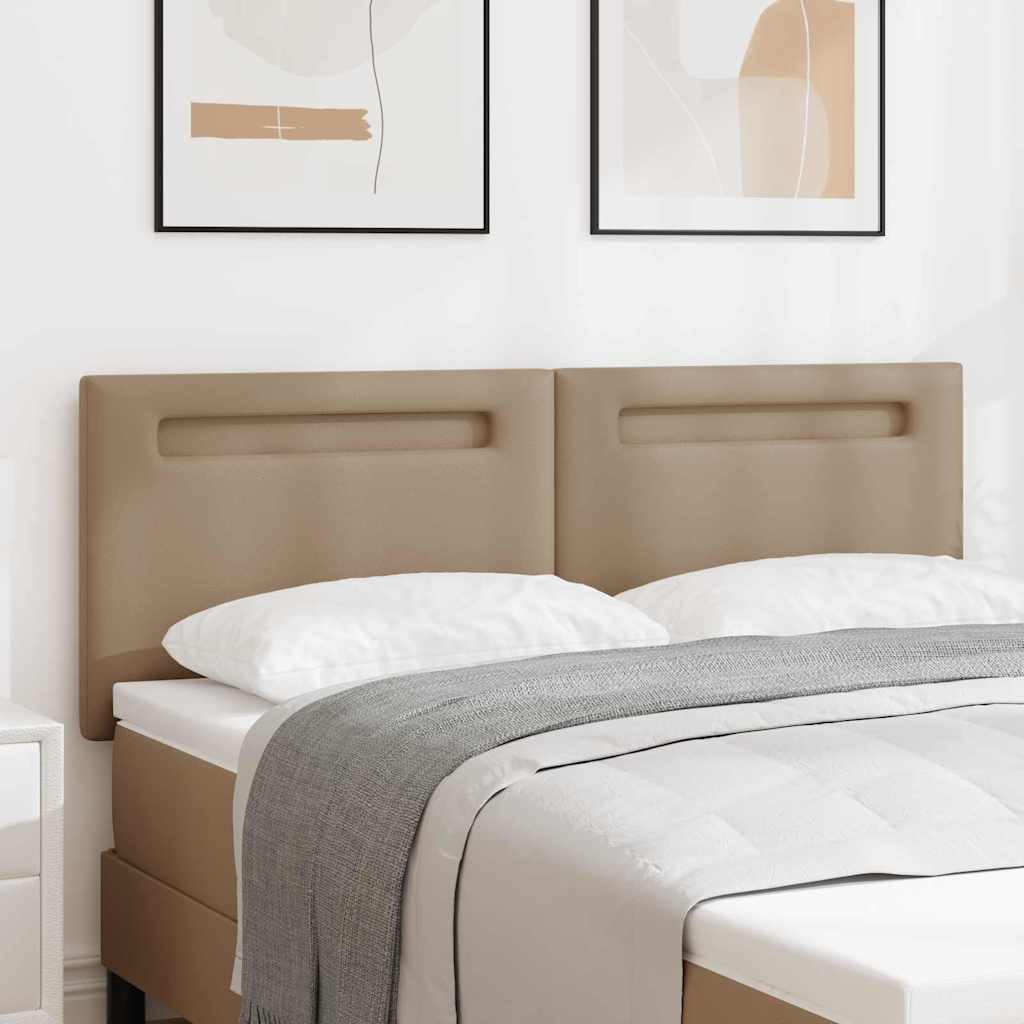 vidaXL LED κεφαλάρι Καπουτσίνο 144 cm Τεχνητό Δέρμα