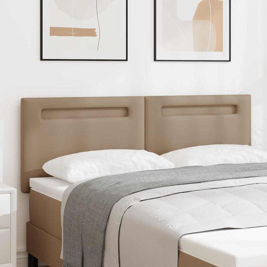 vidaXL LED κεφαλάρι Καπουτσίνο 144 cm Τεχνητό Δέρμα