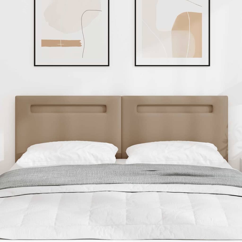 vidaXL LED κεφαλάρι Καπουτσίνο 144 cm Τεχνητό Δέρμα