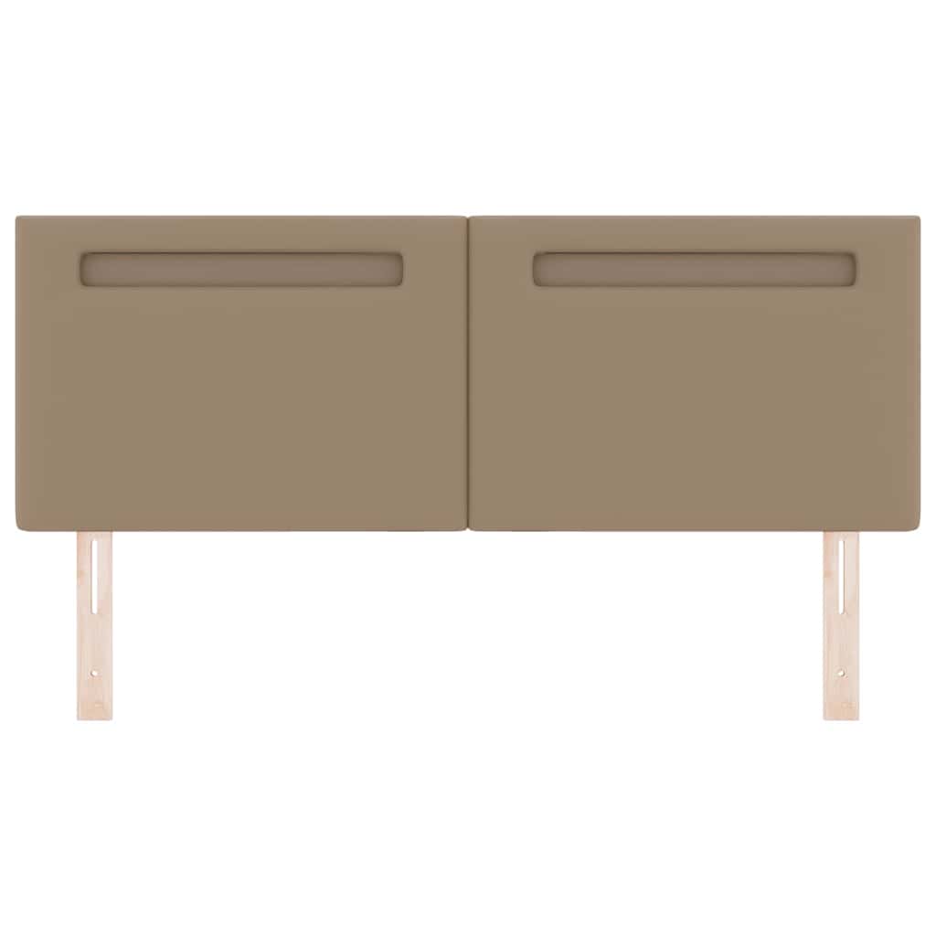 vidaXL LED κεφαλάρι Καπουτσίνο 144 cm Τεχνητό Δέρμα