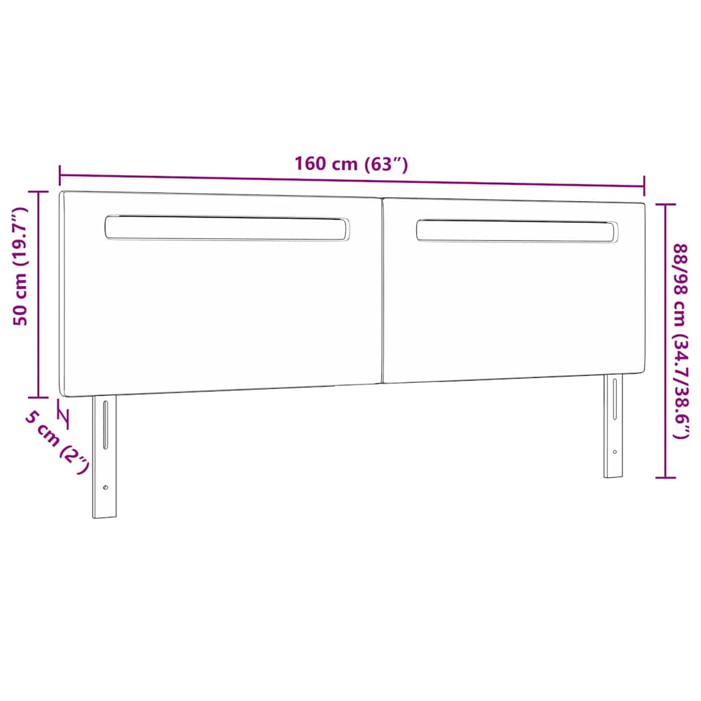 vidaXL Κεφαλάρι Επιτοίχιο με κεφαλάρι Μαύρο 160 cm PVC