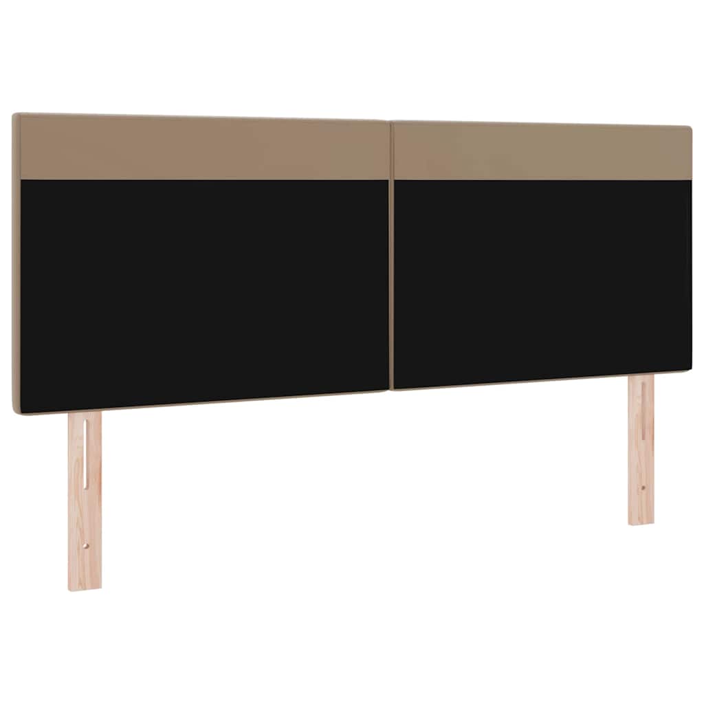 vidaXL LED κεφαλάρι Καπουτσίνο 160 cm Τεχνητό Δέρμα