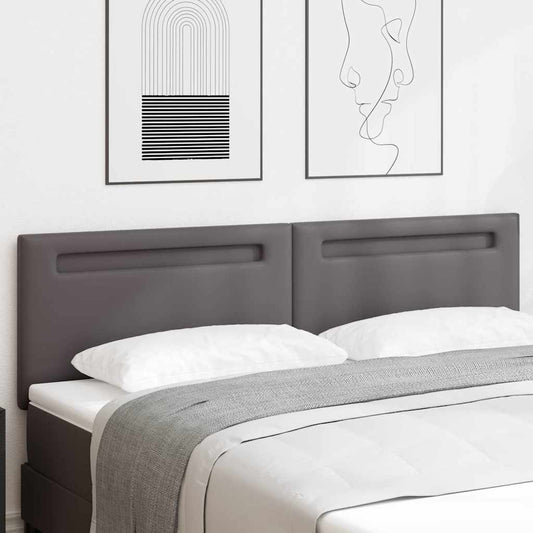 vidaXL Κεφαλάρι με φώτα λωρίδας LED Επιτοίχιο Γκρι 180 cm PVC