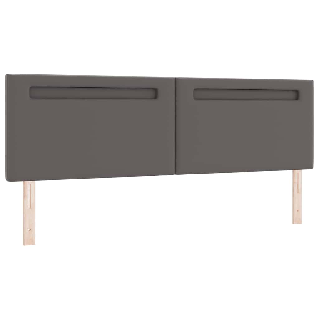 vidaXL Κεφαλάρι με φώτα λωρίδας LED Επιτοίχιο Γκρι 180 cm PVC