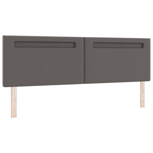 vidaXL Κεφαλάρι με φώτα λωρίδας LED Επιτοίχιο Γκρι 180 cm PVC