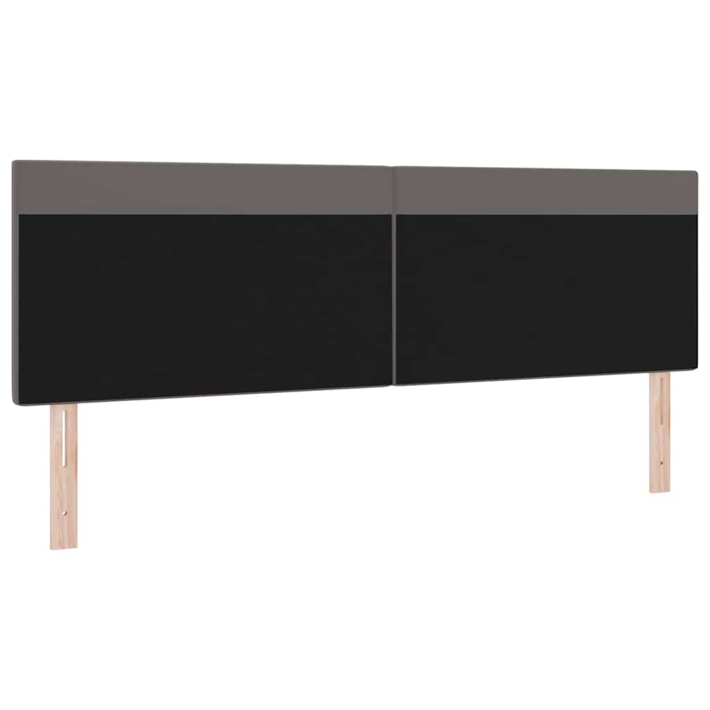 vidaXL Κεφαλάρι με φώτα λωρίδας LED Επιτοίχιο Γκρι 180 cm PVC