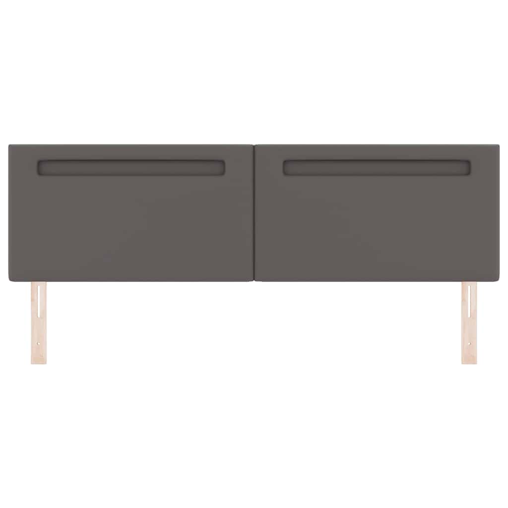 vidaXL Κεφαλάρι με φώτα λωρίδας LED Επιτοίχιο Γκρι 180 cm PVC