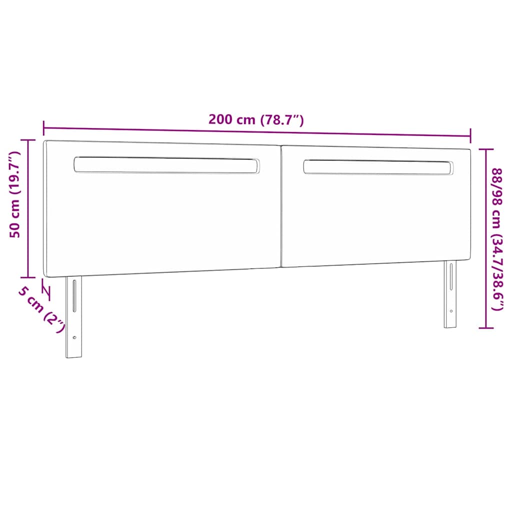 vidaXL Κεφαλάρι Επιτοίχιο με κεφαλάρι Λευκό 200 cm PVC
