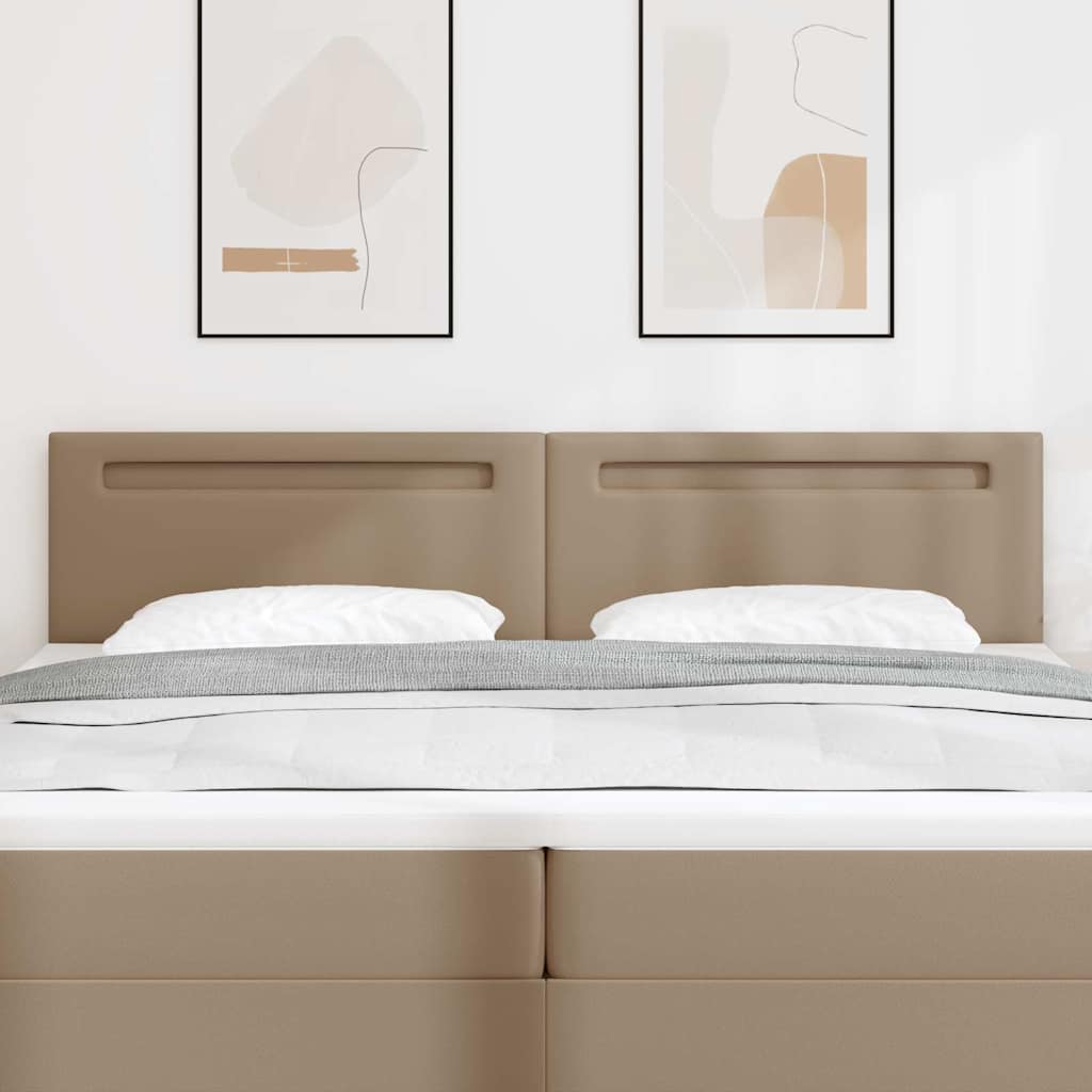 vidaXL Κεφαλάρι με φώτα λωρίδας LED Επιτοίχιο Καπουτσίνο 200 cm PVC