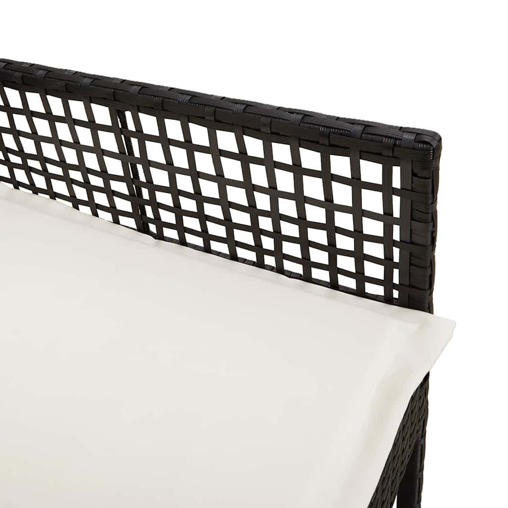 vidaXL Πολυθρόνες Κήπου 2 τεμ με Μαξιλάρια Μαύρο Πολυ Ρατάν