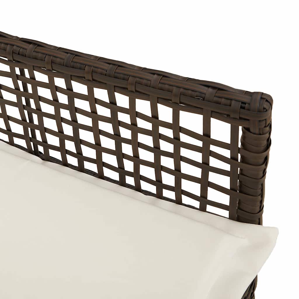 vidaXL Καρέκλες Κήπου 2 τμχ με Μαξιλάρια Καφέ Πολυ Ράταν