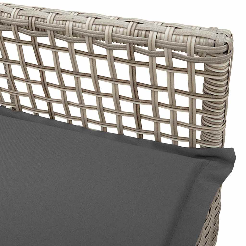 vidaXL Καρέκλες Κήπου 2 τεμ με Μαξιλάρια Ανοιχτό Γκρι Πολυ Ρατάν