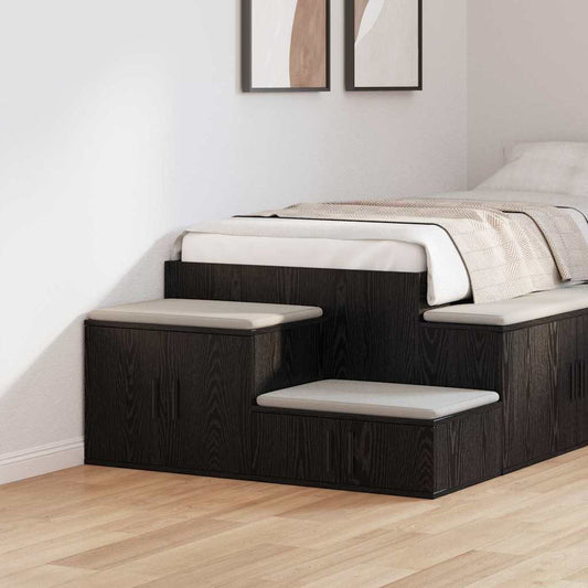 vidaXL Ντουλάπι αποθήκευσης 2 pcs Μαύρη Οξυά 127 x 41 x 40 εκ