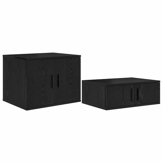 vidaXL Ντουλάπι αποθήκευσης 2 pcs Μαύρη Οξυά 127 x 41 x 40 εκ