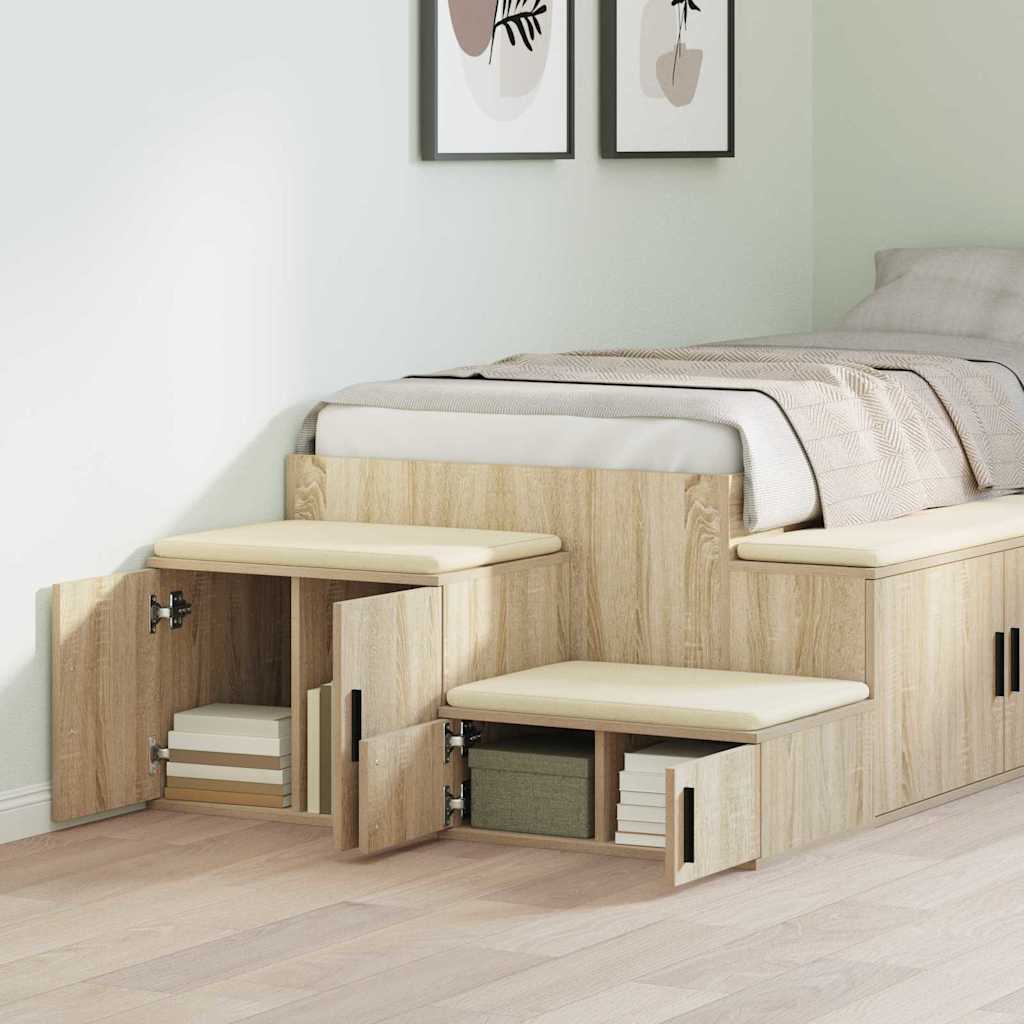 vidaXL Ντουλάπι αποθήκευσης 2 pcs Δρύς Sonoma 127 x 41 x 40 εκ