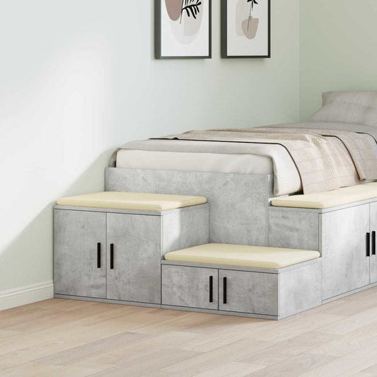 vidaXL Ντουλάπι αποθήκευσης 2 pcs Σκυρόδεμα Γκρι 118 x 41 x 40 εκ