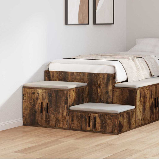 vidaXL Ντουλάπι αποθήκευσης 2 pcs Καπνιστό Δρύς 118 x 41 x 40 εκ