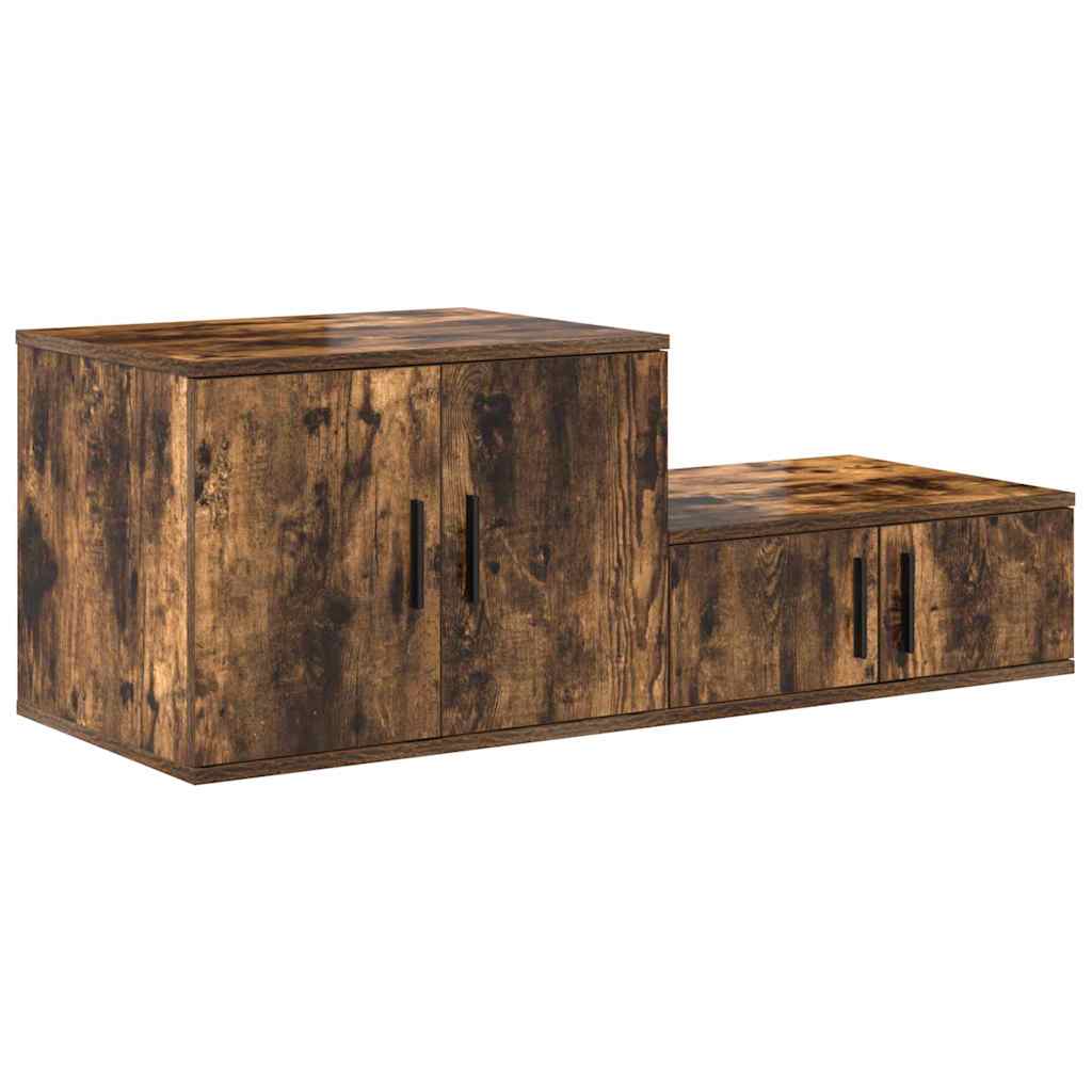 vidaXL Ντουλάπι αποθήκευσης 2 pcs Καπνιστό Δρύς 118 x 41 x 40 εκ