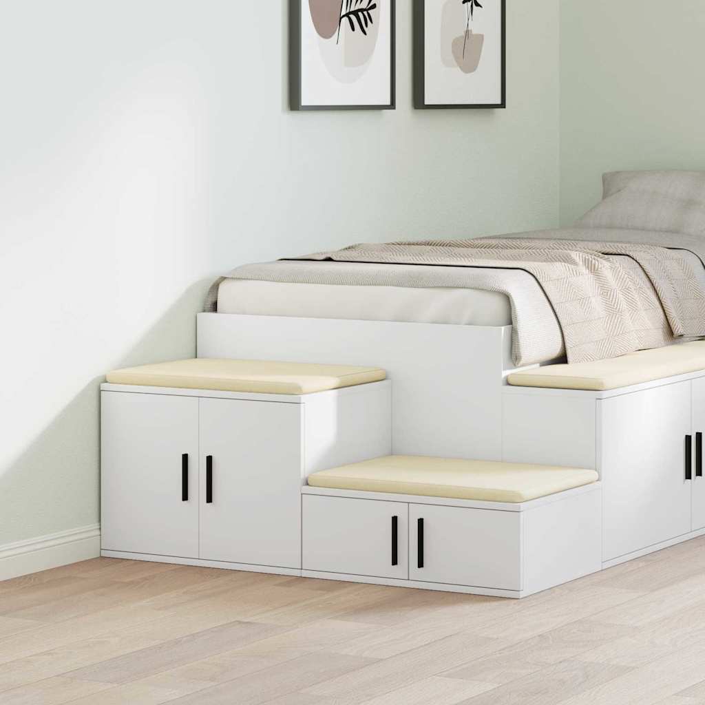 vidaXL Ντουλάπι αποθήκευσης 2 pcs Λευκό 108 x 41 x 40 εκ