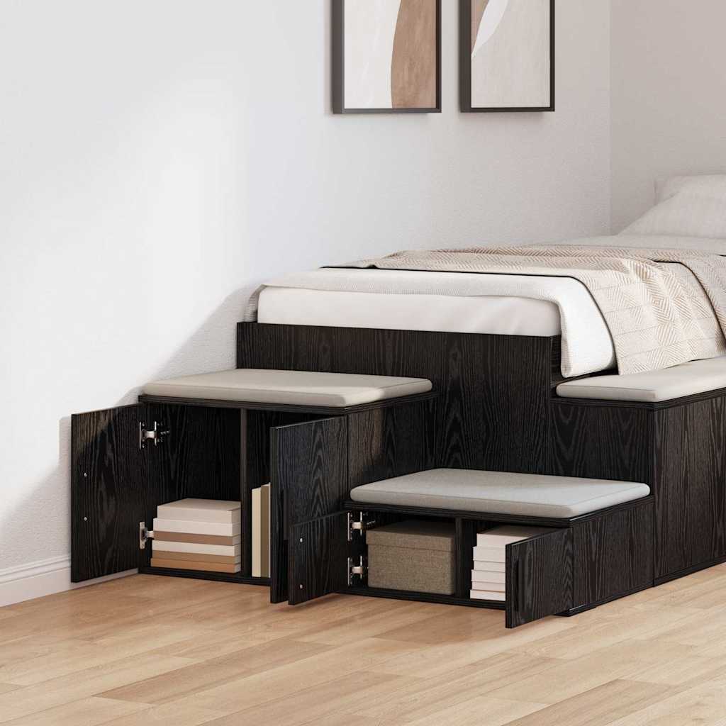 vidaXL Ντουλάπι αποθήκευσης 2 pcs Μαύρη Οξυά 108 x 41 x 40 εκ