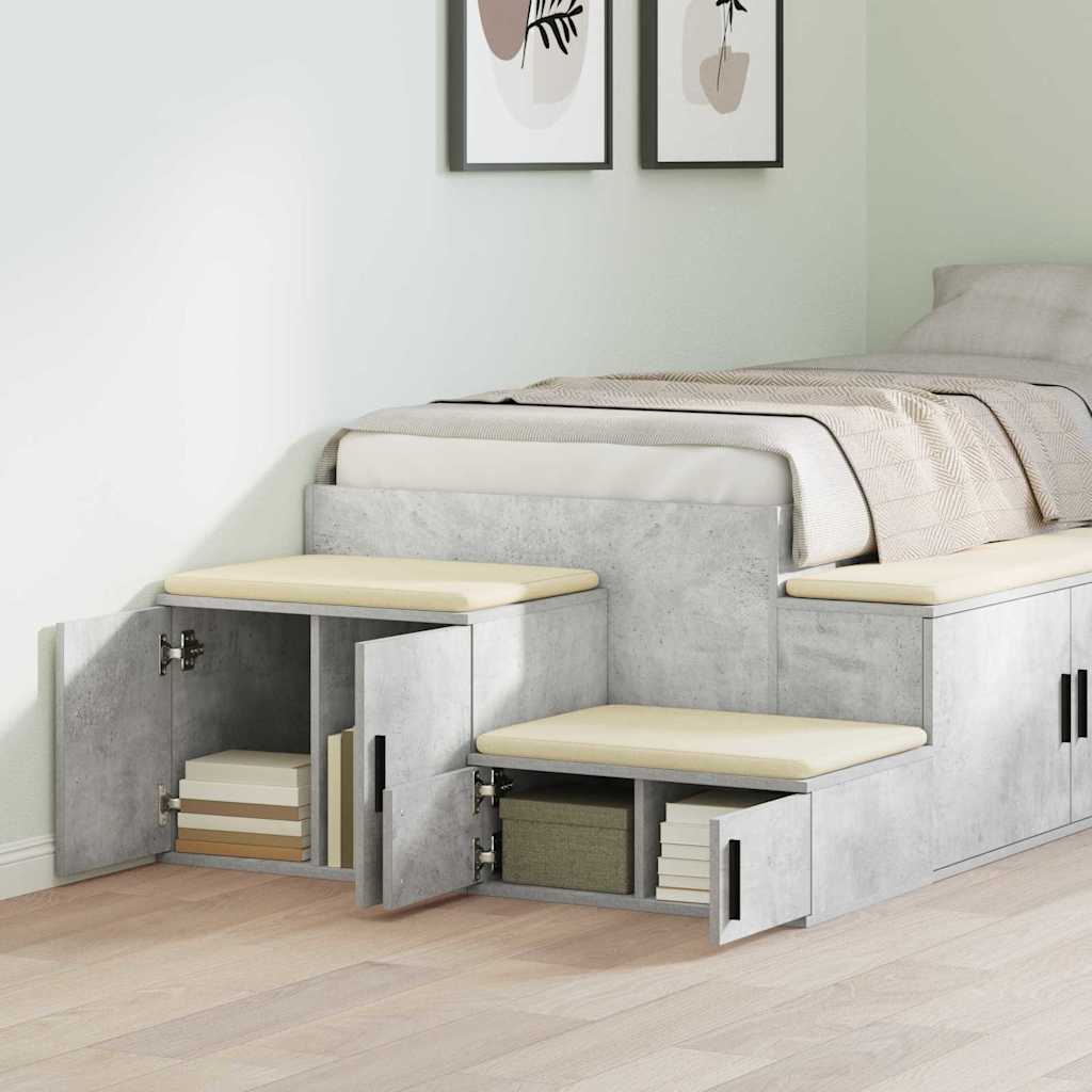 vidaXL Ντουλάπι αποθήκευσης 2 pcs Σκυρόδεμα Γκρι 103 x 41 x 40 εκ