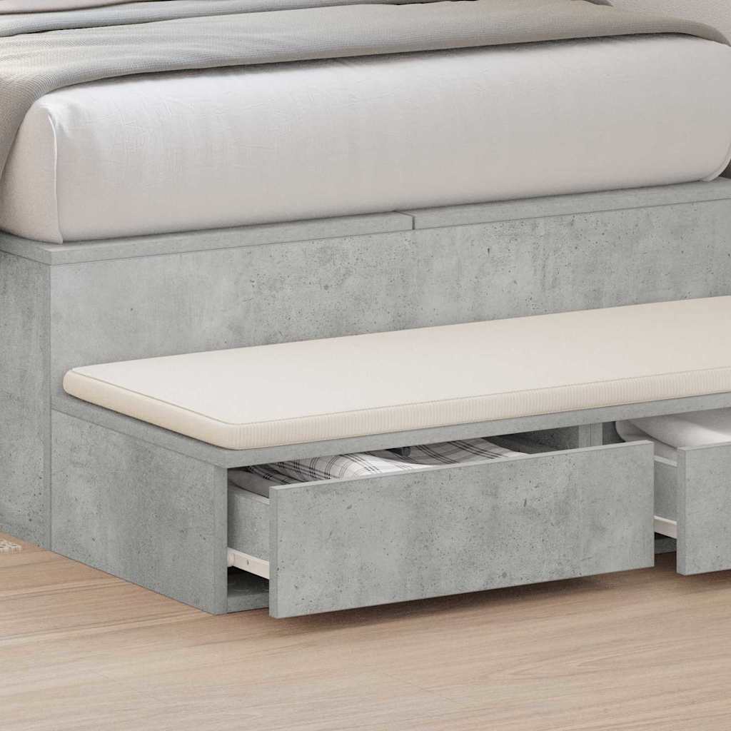 vidaXL Συρτάρια κρεβατιού Σκυρόδεμα Γκρι 80 x 36,5 x 16,5 εκ