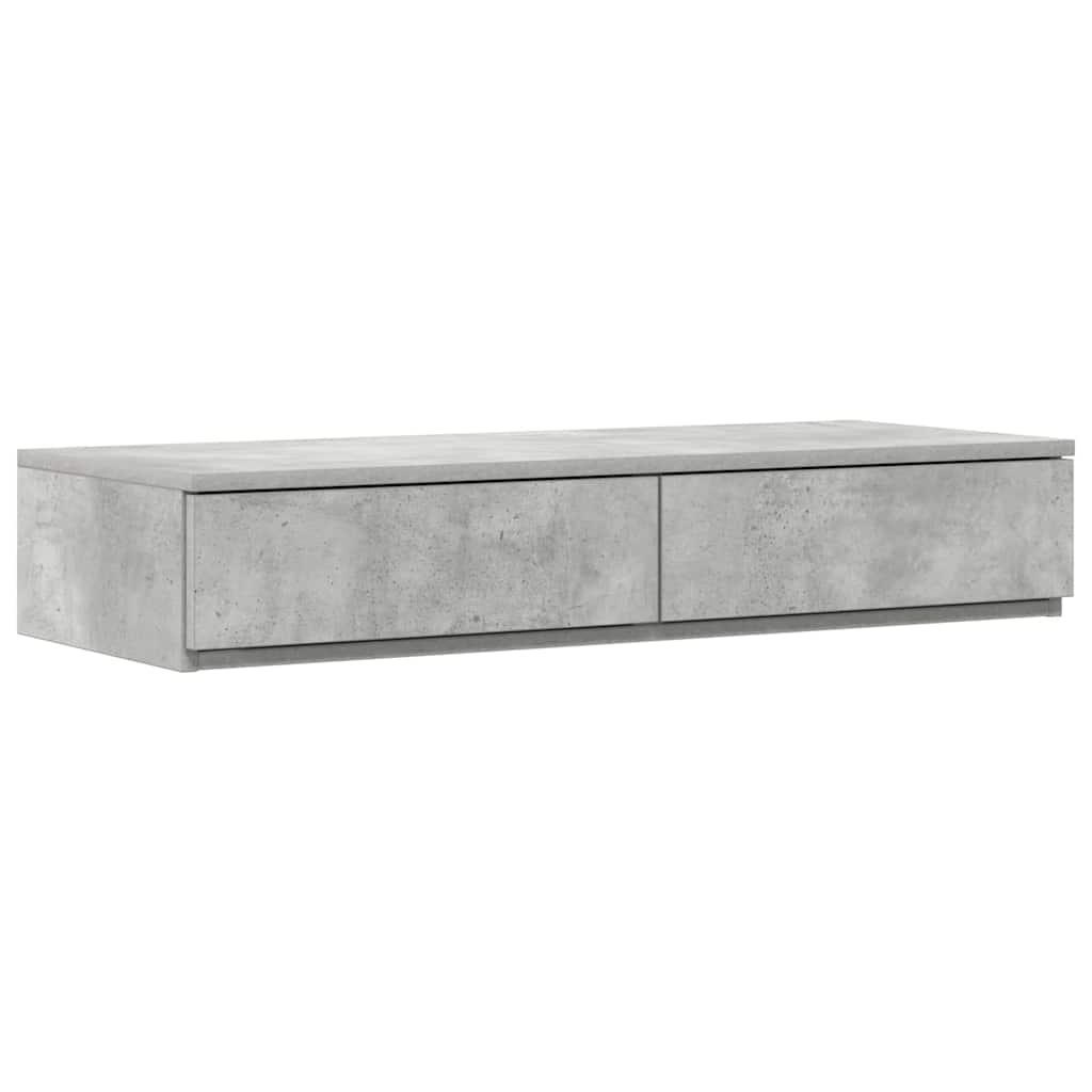 vidaXL Συρτάρια κρεβατιού Σκυρόδεμα Γκρι 80 x 36,5 x 16,5 εκ