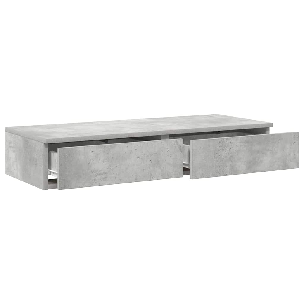 vidaXL Συρτάρια κρεβατιού Σκυρόδεμα Γκρι 80 x 36,5 x 16,5 εκ