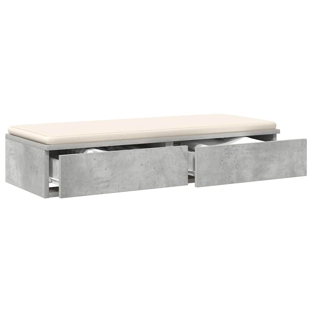 vidaXL Συρτάρια κρεβατιού Σκυρόδεμα Γκρι 80 x 36,5 x 16,5 εκ