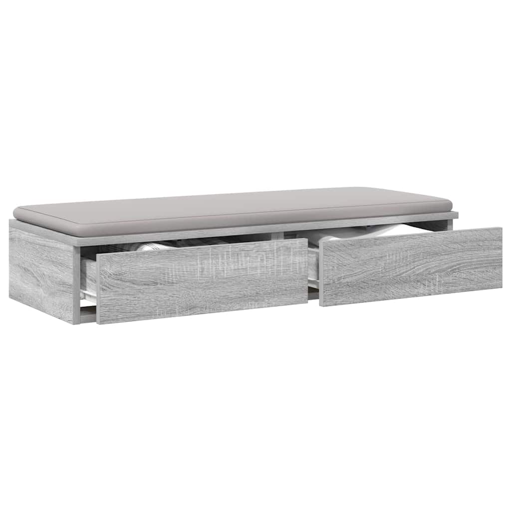 vidaXL Συρτάρια κρεβατιού Γκρίζο Σονομα 80 x 36,5 x 16,5 εκ