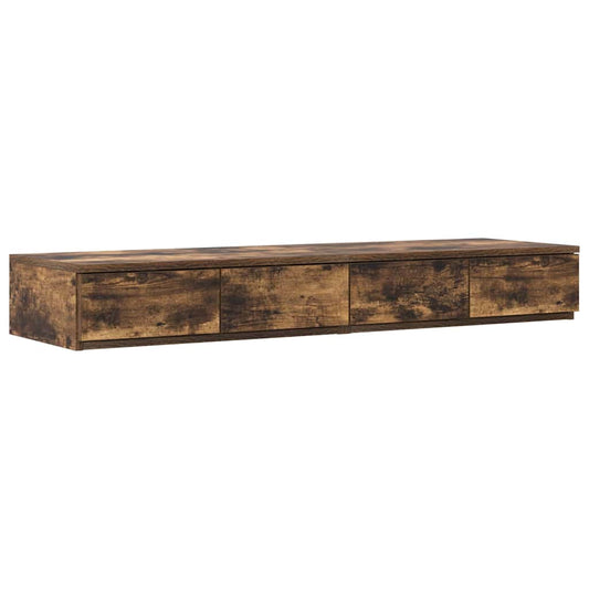 vidaXL Συρτάρια κρεβατιού Καπνιστό Δρύς 120 x 36,5 x 16,5 εκ