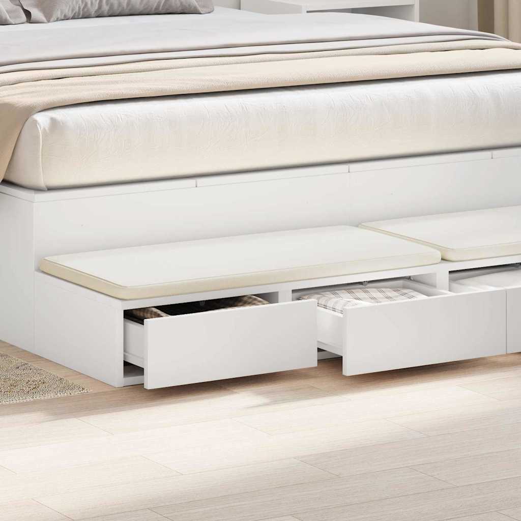 vidaXL Συρτάρια κρεβατιού με συρτάρι Λευκό 140 x 36,5 x 16,5 εκ
