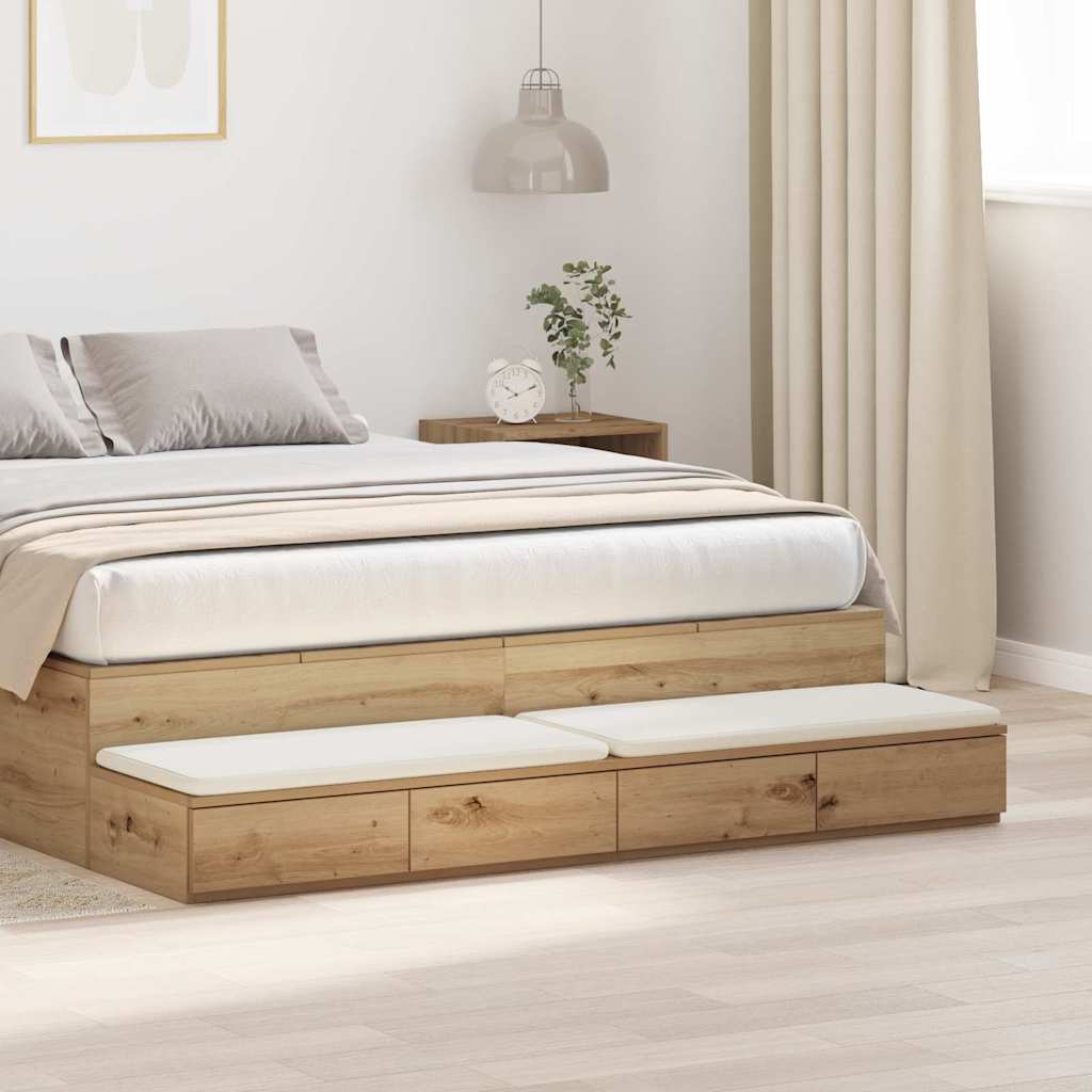 vidaXL Συρτάρια κρεβατιού με συρτάρι Artisan Oak 140 x 36,5 x 16,5 εκ