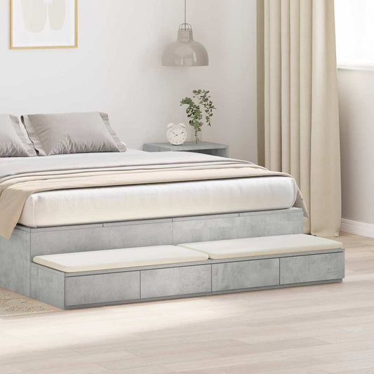 vidaXL Συρτάρια κρεβατιού Σκυρόδεμα Γκρι 150 x 36,5 x 16,5 εκ