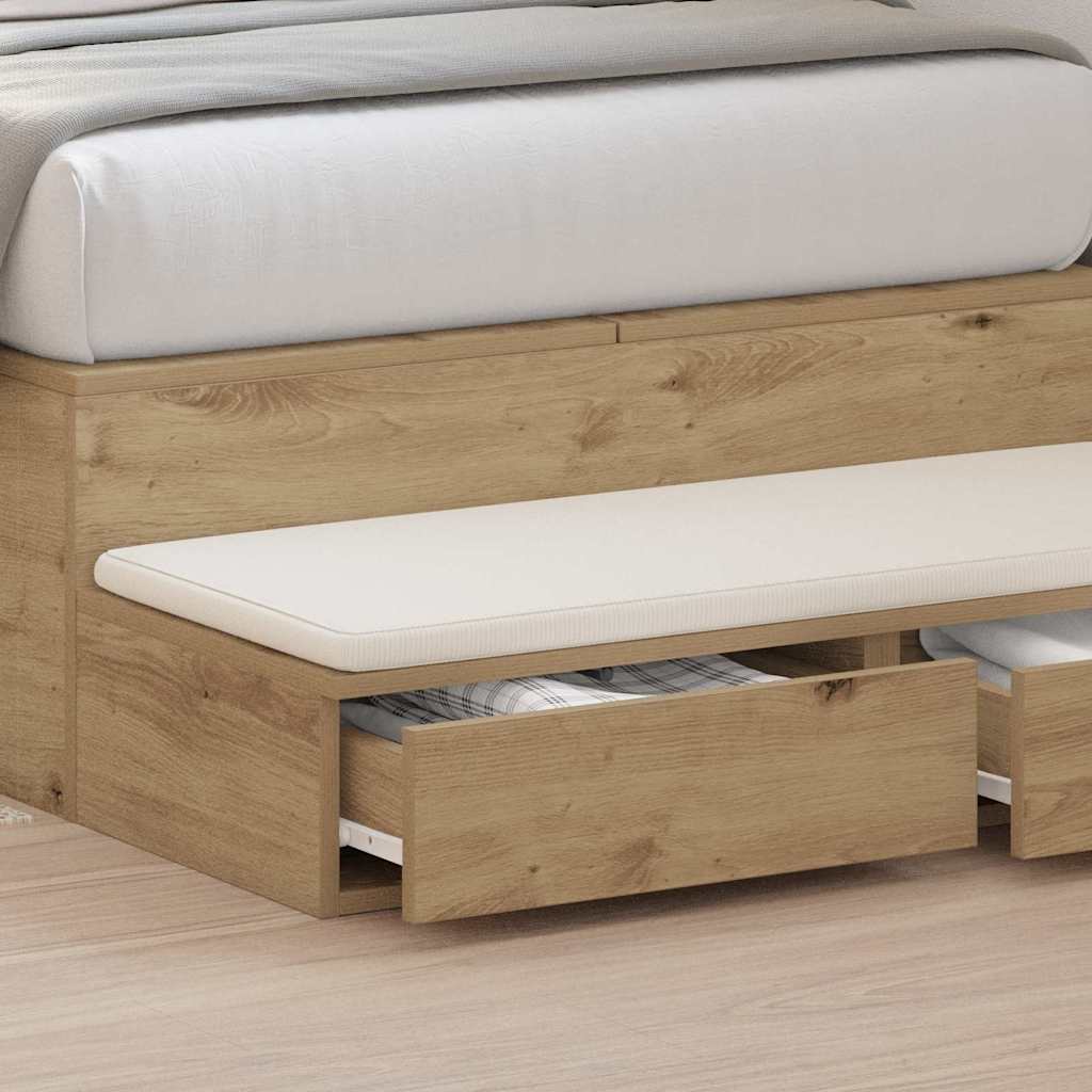 vidaXL Συρτάρια κρεβατιού με συρτάρι Artisan Oak 75 x 36,5 x 16,5 εκ