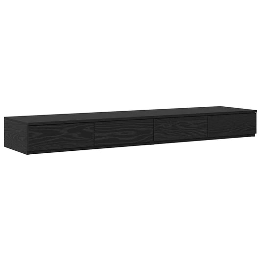 vidaXL Συρτάρια κρεβατιού Μαύρη Οξυά 160 x 36,5 x 16,5 εκ