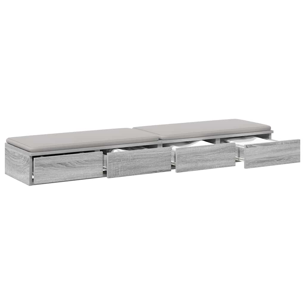vidaXL Συρτάρια κρεβατιού Γκρίζο Σονομα 160 x 36,5 x 16,5 εκ