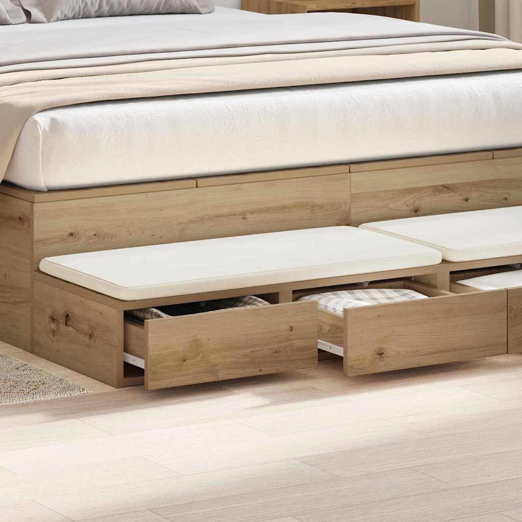 vidaXL Συρτάρια κρεβατιού με συρτάρι Artisan Oak 160 x 36,5 x 16,5 εκ