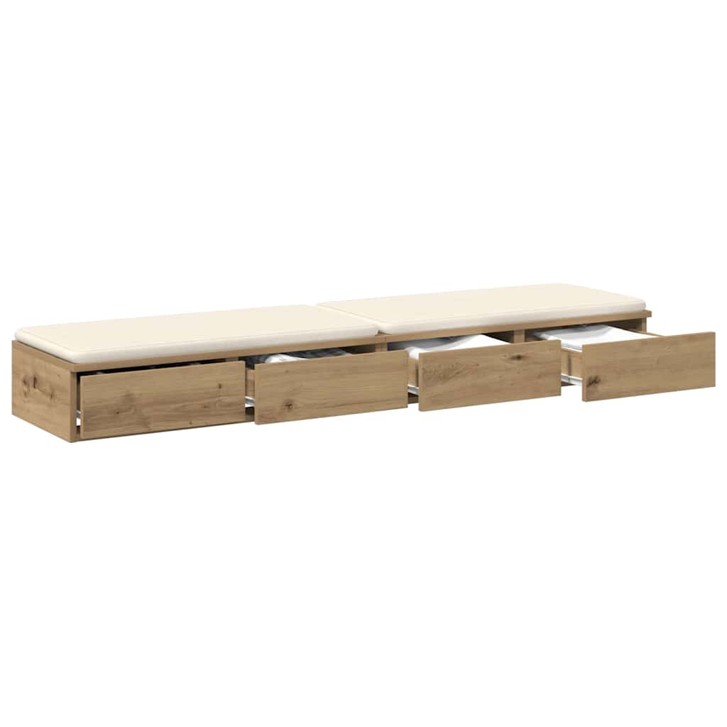vidaXL Συρτάρια κρεβατιού με συρτάρι Artisan Oak 160 x 36,5 x 16,5 εκ