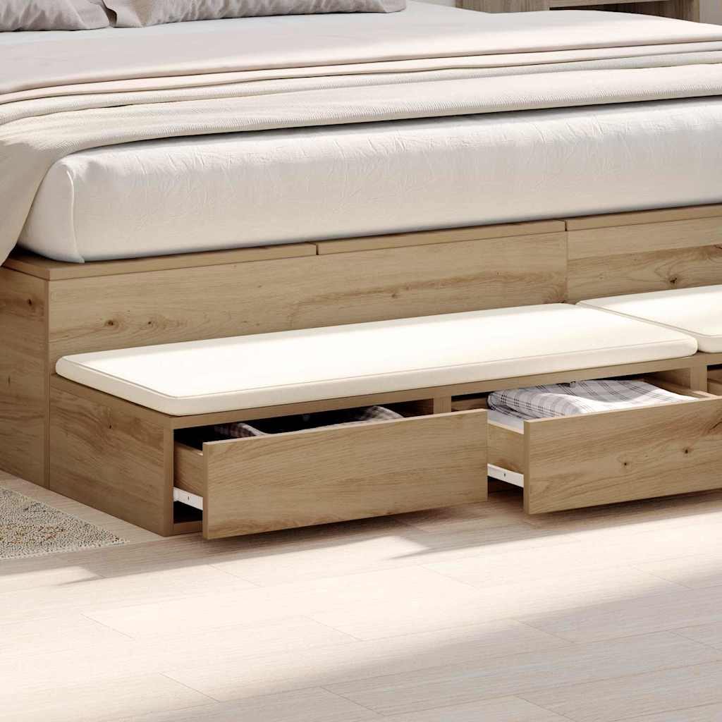 vidaXL Συρτάρια κρεβατιού με συρτάρι Artisan Oak 180 x 36,5 x 16,5 εκ