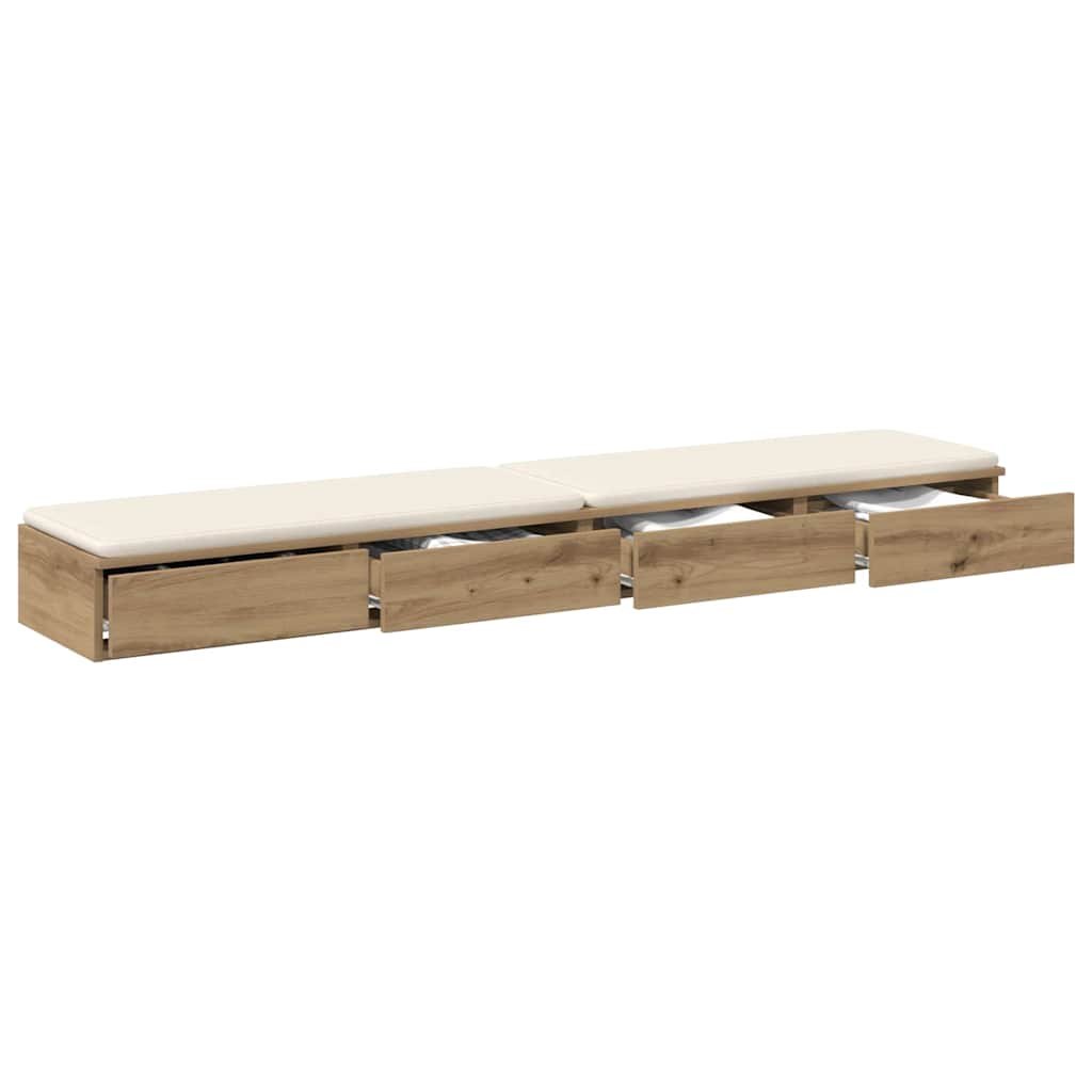 vidaXL Συρτάρια κρεβατιού με συρτάρι Artisan Oak 180 x 36,5 x 16,5 εκ
