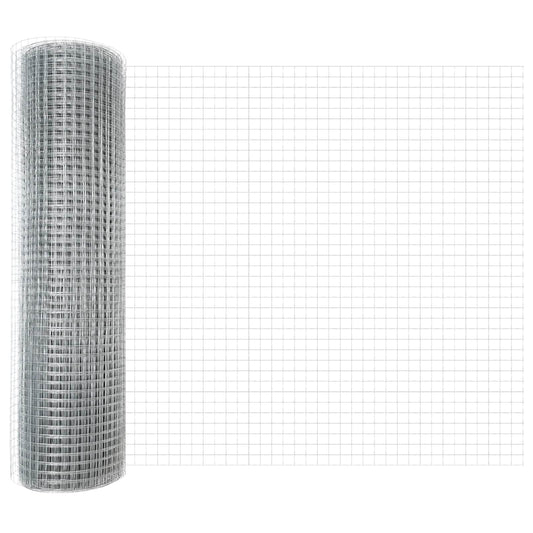 vidaXL Συγκολλητός φράχτης από σύρμα Ασημί 0.8 x 10 m